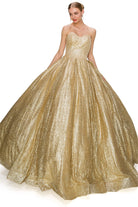 Champagne  glitter ball gown wedding dress