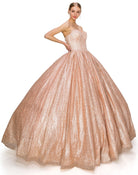 Rose gold glitter ball gown wedding dress alternative