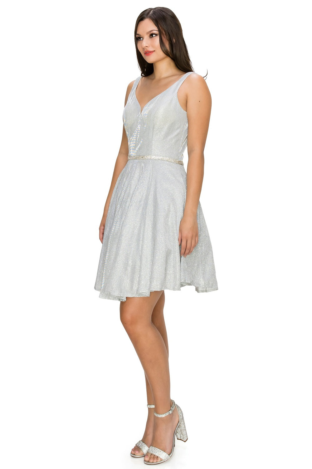 Beaded belt cocktail dress-smcdress