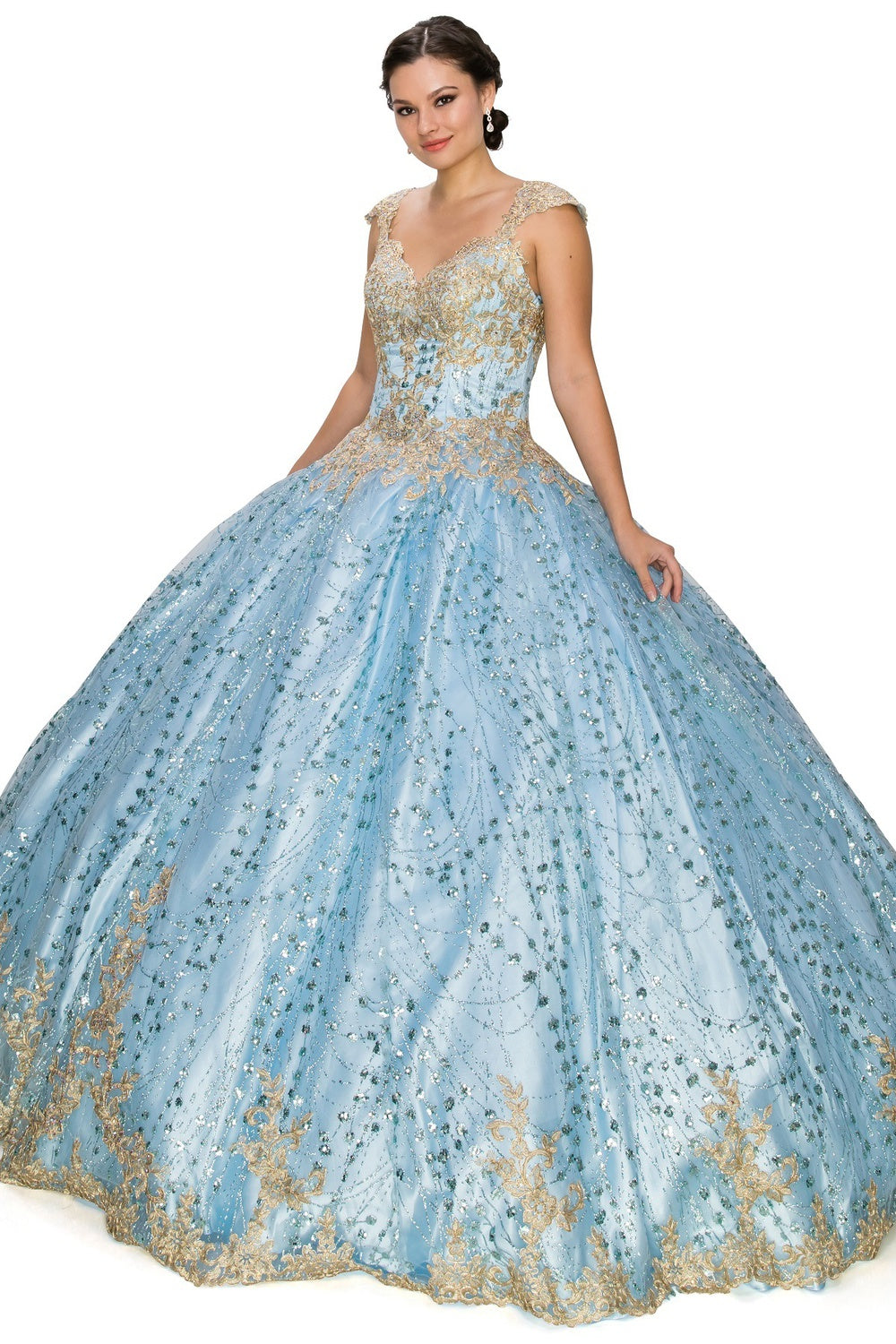 Bllue quinceanera dress