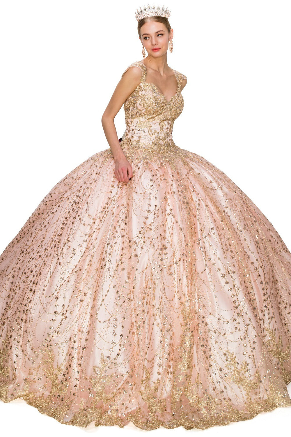 Rose gold quinceanera dress