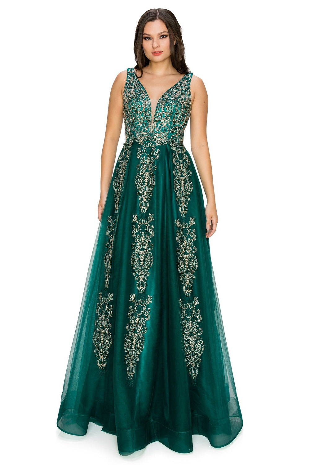 Elegant illusion tulle long dress-smcdress