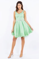 Lime open back cocktail dress