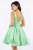 Back of lime open back cocktail dress