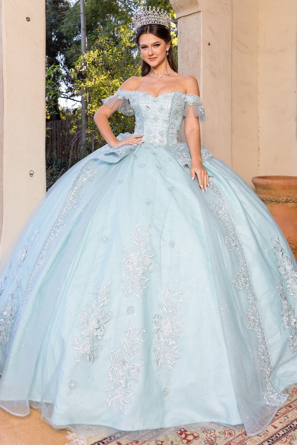 Blue\ quinceanera dress