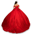 Back of the red quinceanera dress