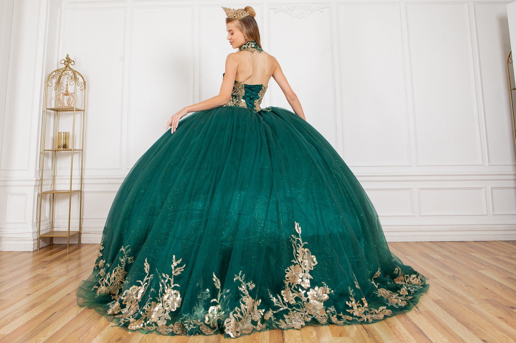 Back of Quinceanera gown dress