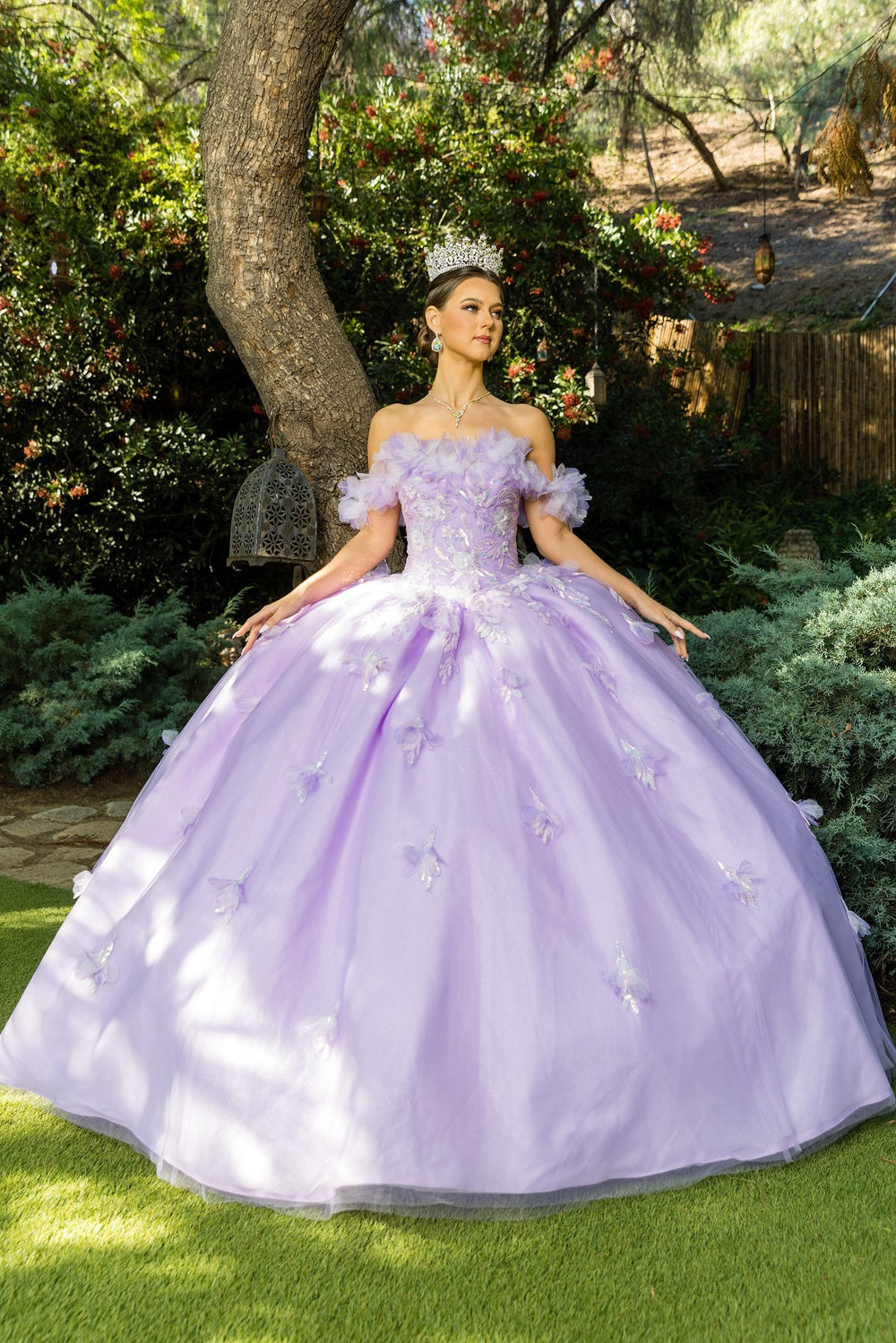 A closer look at floral ball gown prom dress