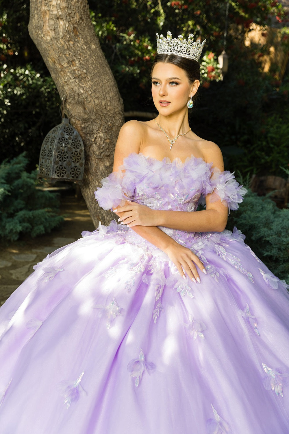 A closer look at floral ball gown prom dress