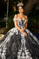 Black princess ball gown wedding dress 