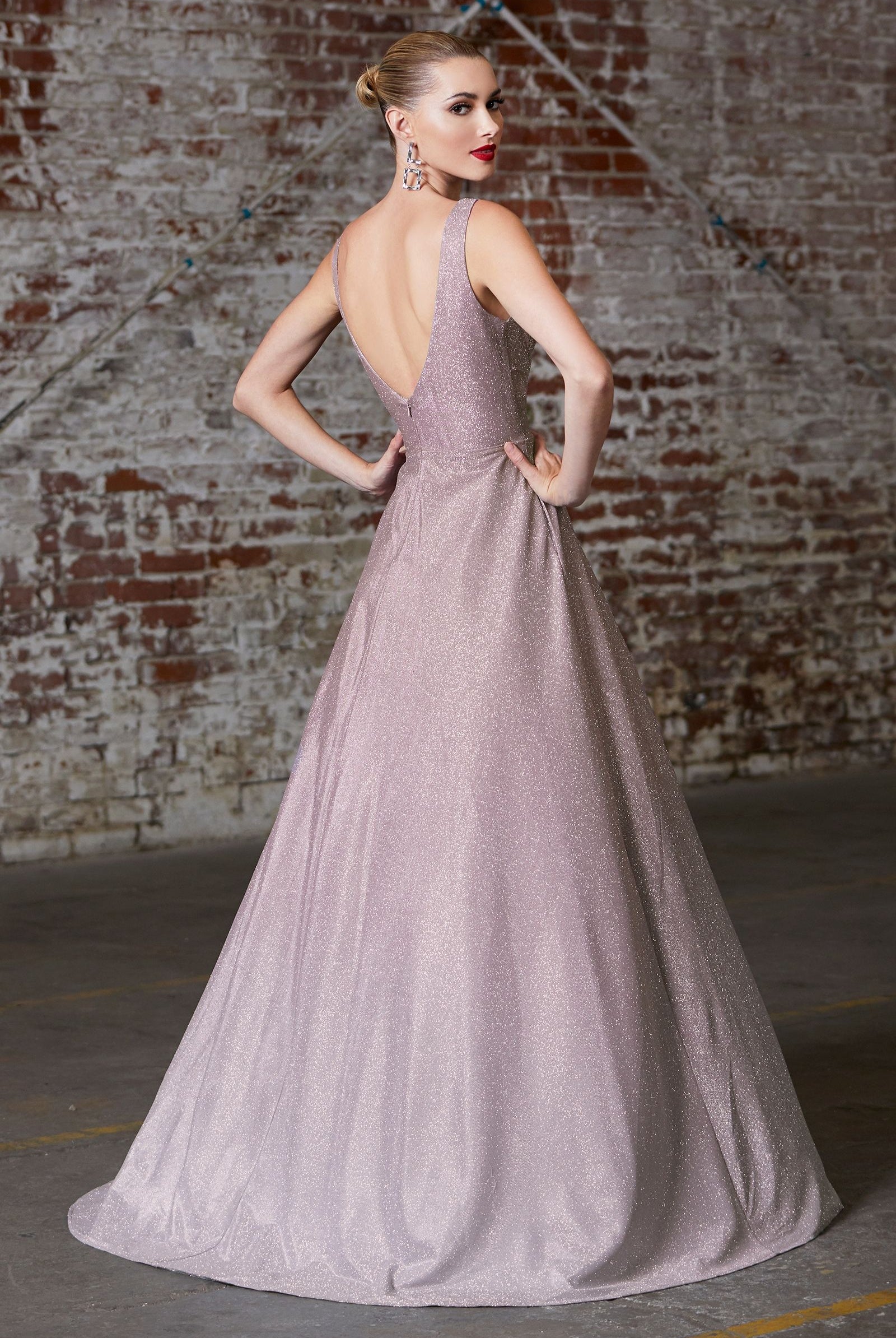 Glitter Ombre A-Line Dress-smcdress