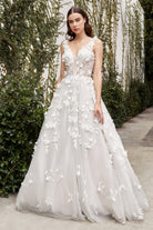 Liza Wedding Gown: Modern Bride Vintage Style, Plunging V-neck & Open Back-smcdress