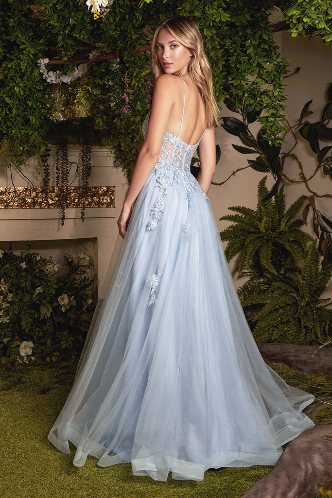 Alice Luxury Vintage Retro Prom & Ball Gown V-neck Mid Open Back Sexy Bodice Bridesmaid Dress-smcdress