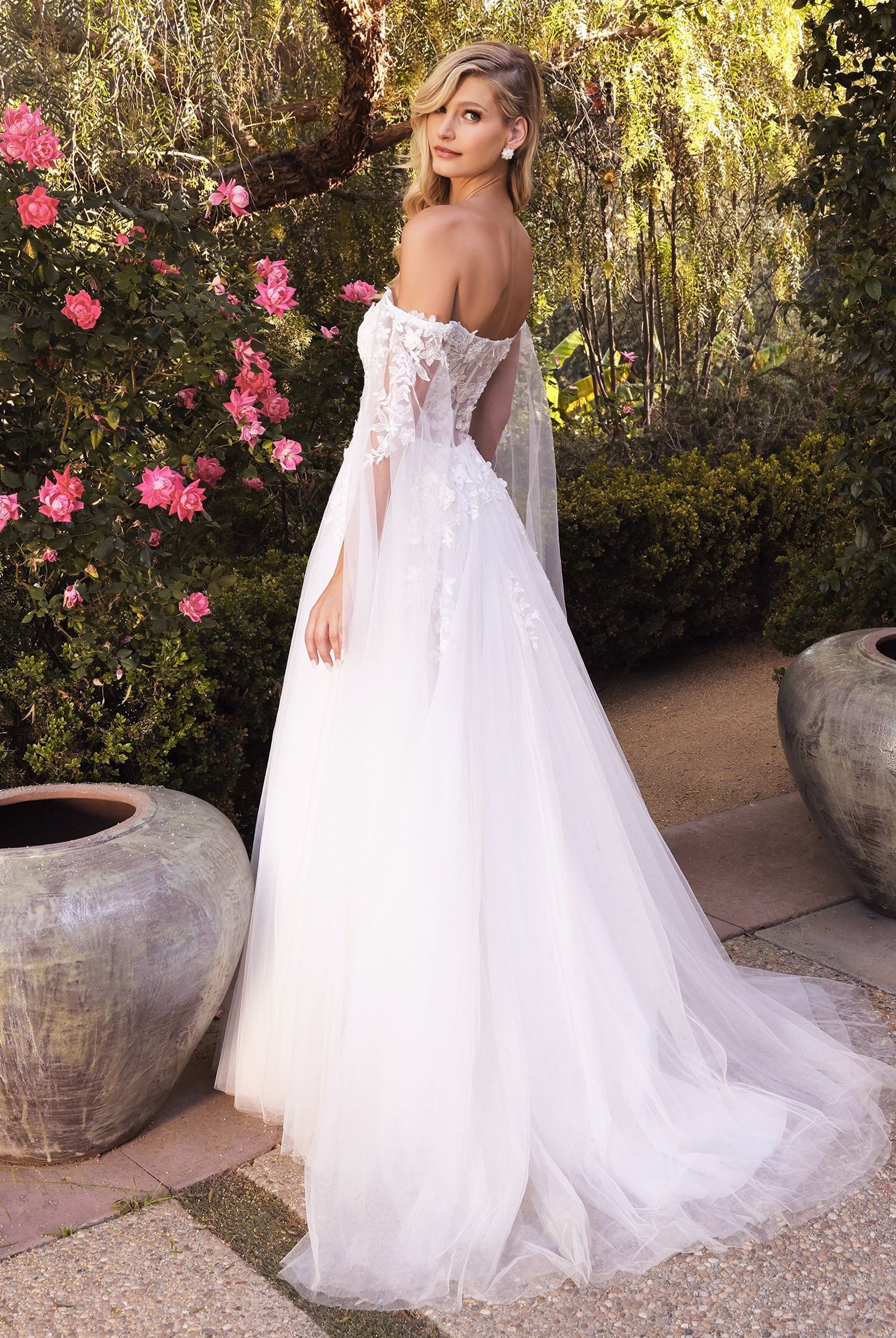 Back of off white wedding gown alternative