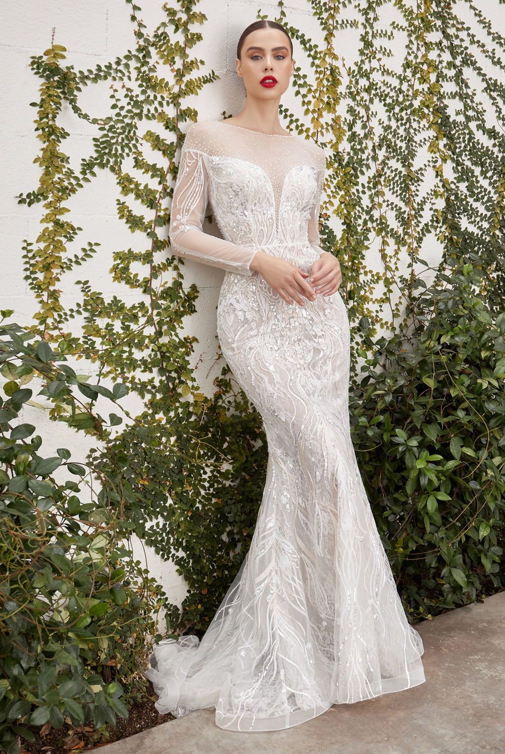Rania Wedding Gown: Embroidered Floral, Sequin, Bridal Mermaid Fit-smcdress