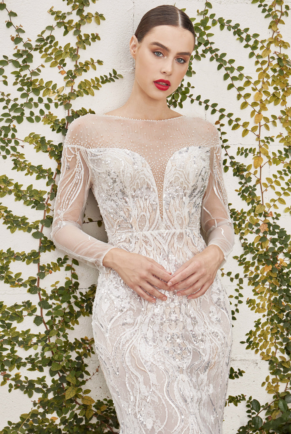 Rania Wedding Gown: Embroidered Floral, Sequin, Bridal Mermaid Fit-smcdress
