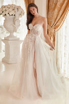 Strapless lace bridal ballgown-smcdress