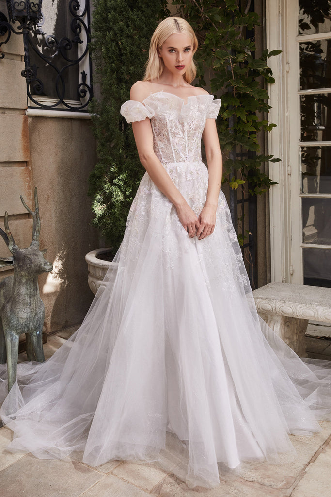 Elois Gown: Off Shoulder, Boho, Elegant, Embroidered, Floral-smcdress