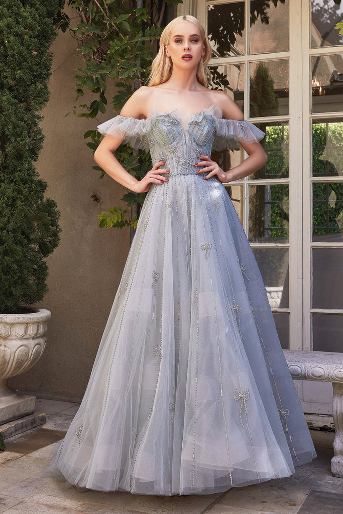 Charlotte Off Shoulder Gown, Sequin Luxury, Corset Adjustable Fit Fairy Dresses-smcdress