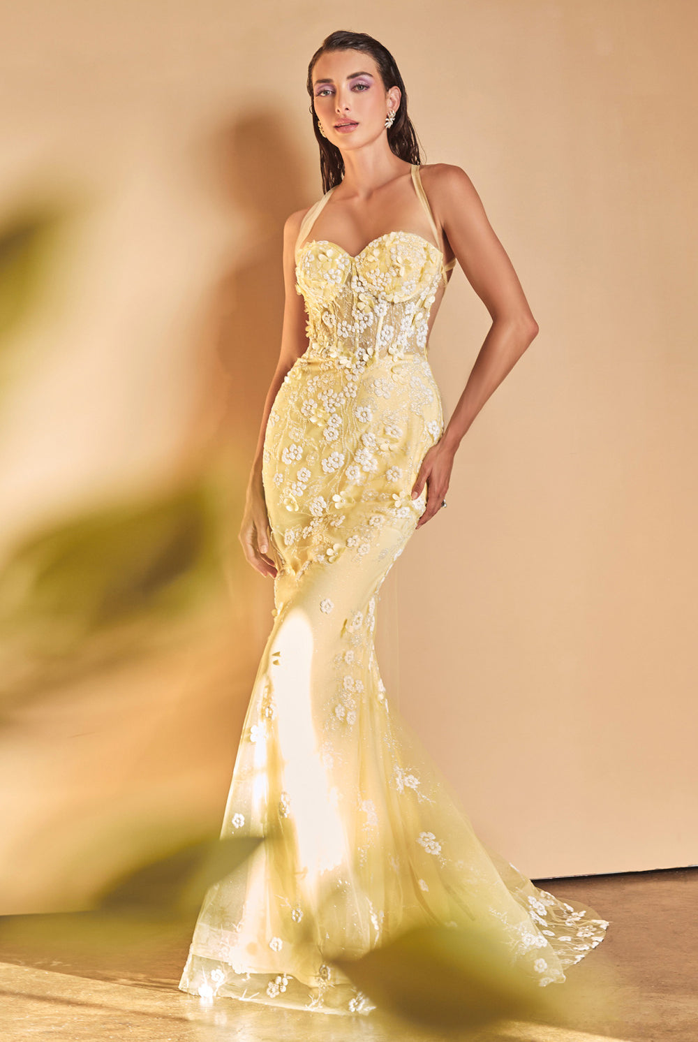Embellished Daisy Prom Gown with Sweetheart Backless Bodice-smcdress