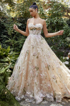 Magnolia Corset luxury gown: Strapless Sweetheart Bustier, Floral Vintage Dress-smcdress