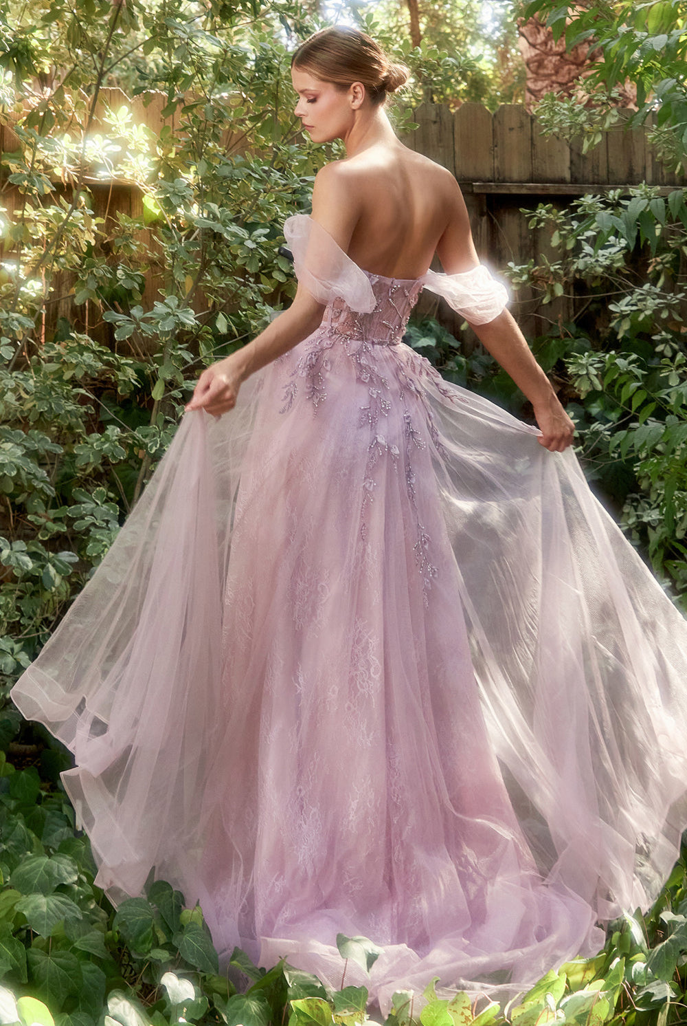 Vintage Gown Floral Appliqué A-line Dress Boho Prom & Bridesmaid Princess Ballgown-smcdress