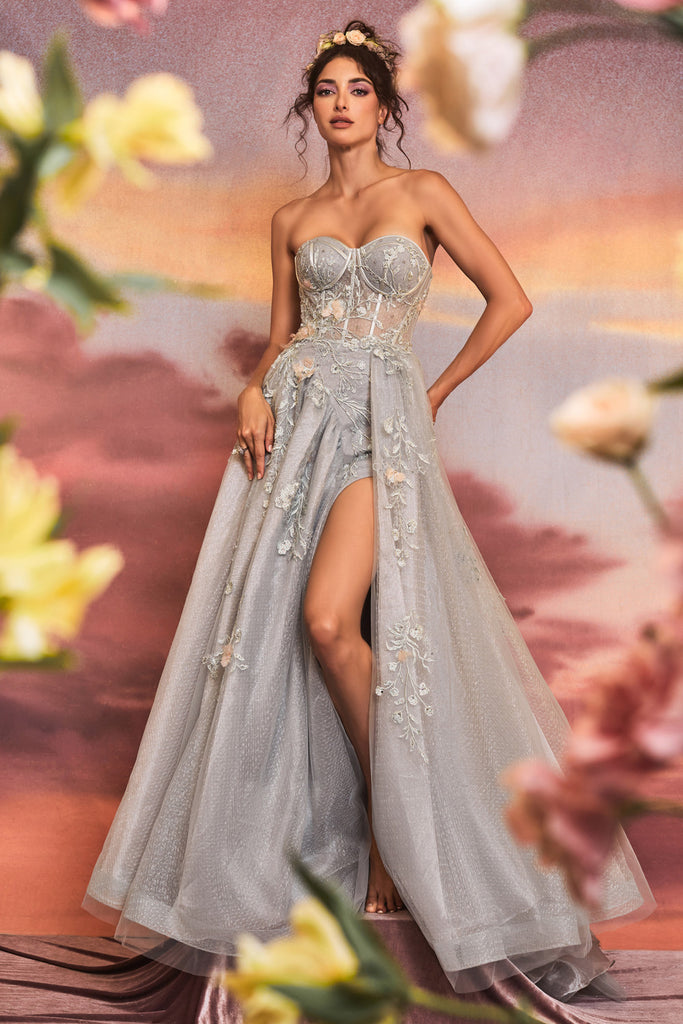 Liliana's Embellished Prom Gown w/ Sexy Leg Slit-smcdress
