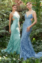 V-neck Guipure Prom Dress: Diamond Rococo Mermaid, Laced & Blackless-smcdress