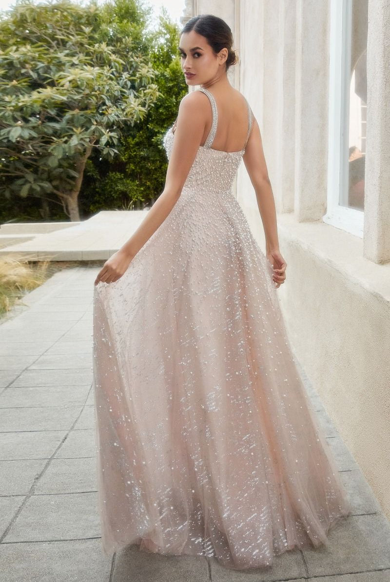 Back of ball dress with pearls