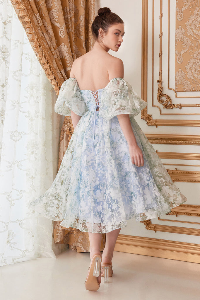 Luxury Floral Gown w/Detachable Sleeves & Sweetheart Neck-smcdress