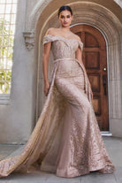 Sequin Lace Mermaid Gown with Overskirt for Prom & Bridesmaids-smcdress