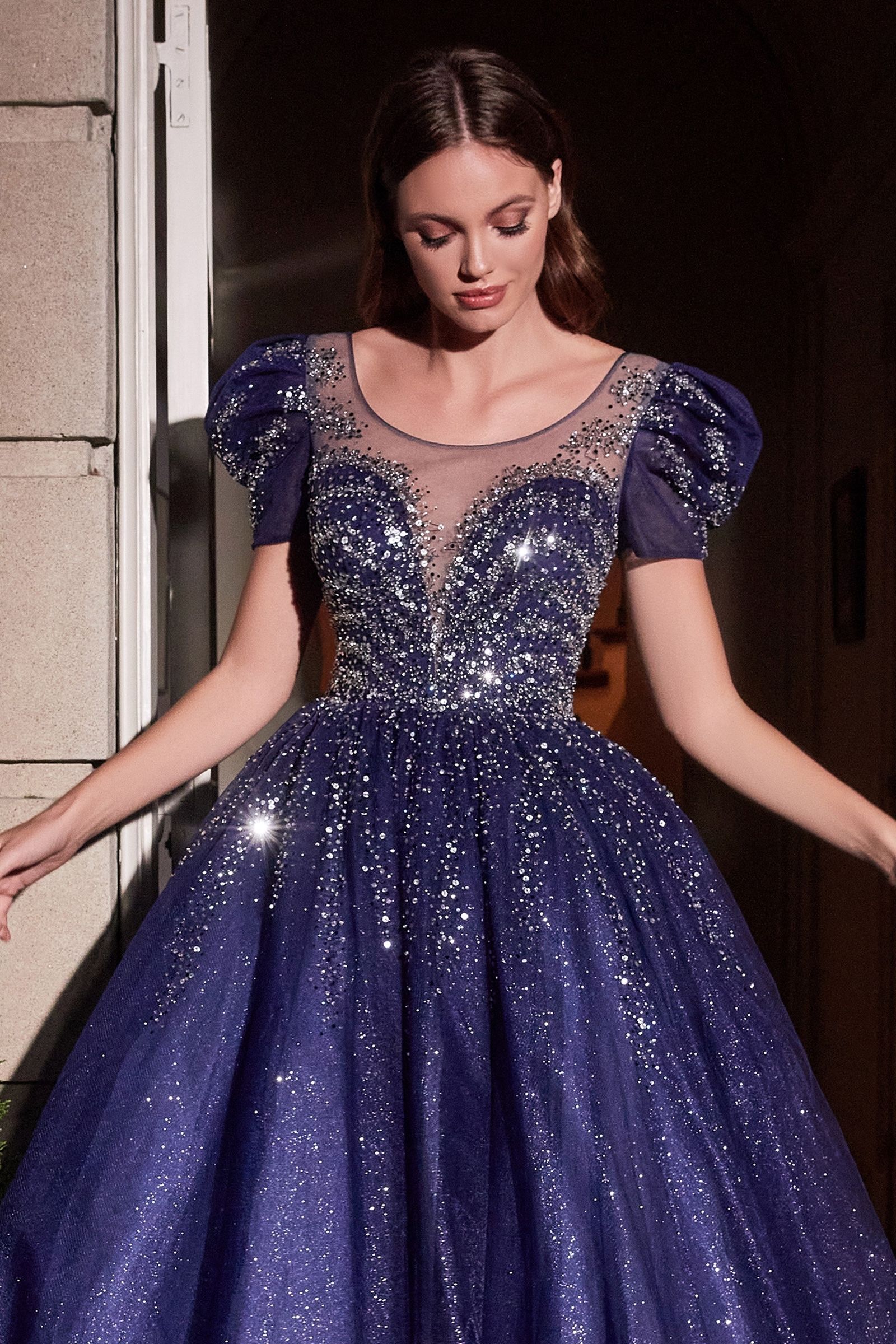 Constellation Dress for Prom Sparkle Constellation Gown SMCDress