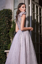 Layered Tulle A-Line Dress with Embroidered Bodice-smcdress