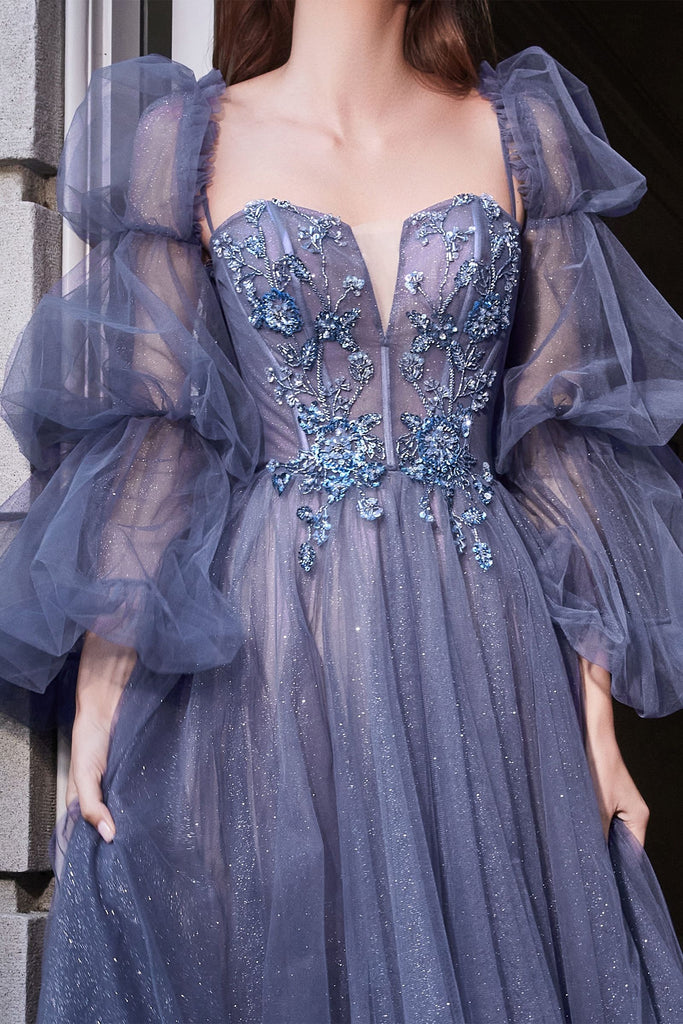 Smoky blue ballgown-smcdress