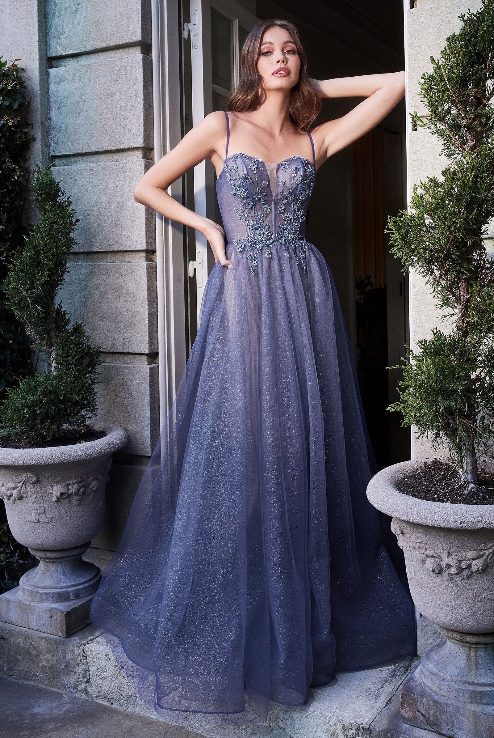 Smoky blue ballgown-smcdress