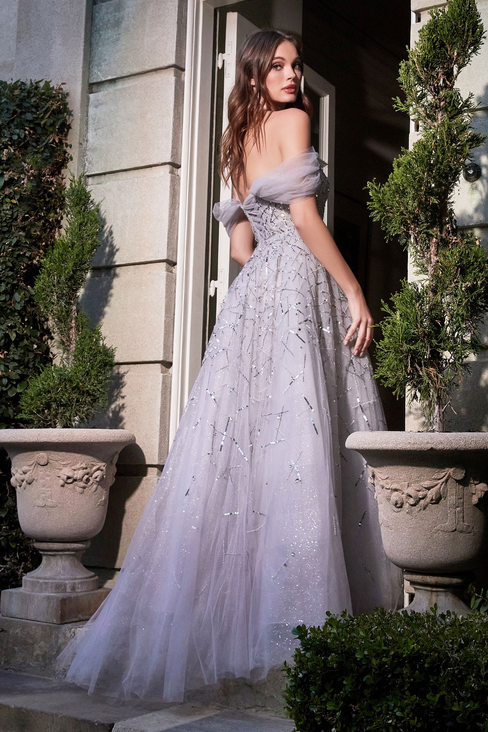 Off-shoulder Gown-smcdress