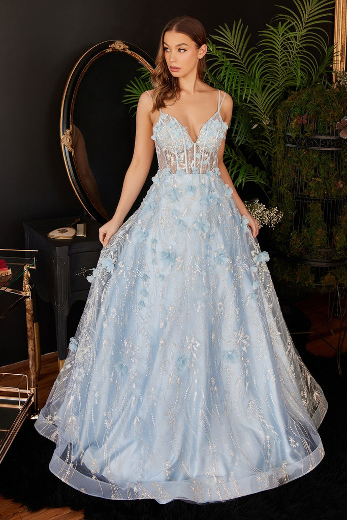Applique Ball Gown, Floral-smcdress