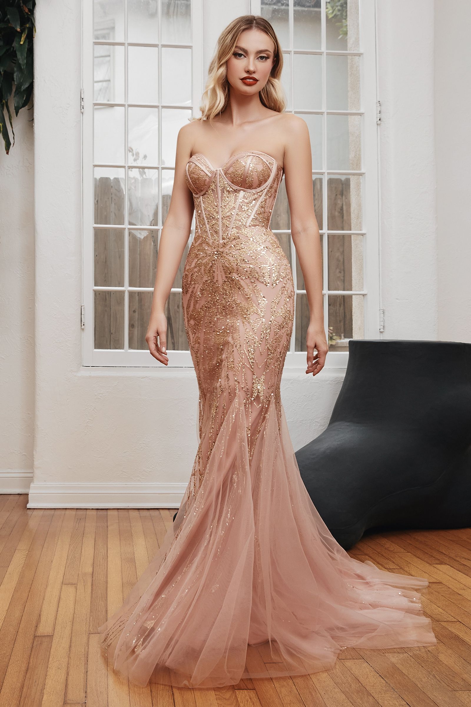 Strapless mermaid gown-smcdress