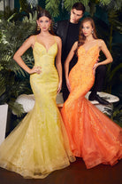 Mermaid Gown w/ Glitter Print-smcdress
