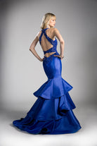 Beaded Lace Satin Mermaid Gown-smcdress