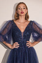 Tulle A-Line Dress with Glitter-smcdress