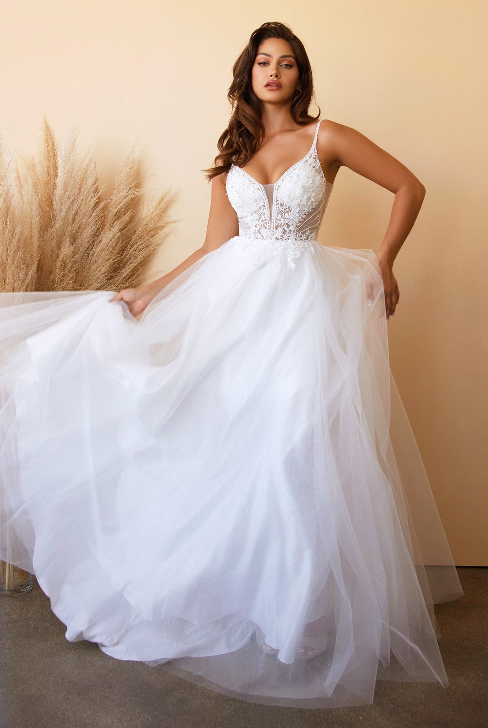 Layered tulle bridal gown