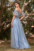 Layered Tulle A-line Gown Off the Shoulder-smcdress