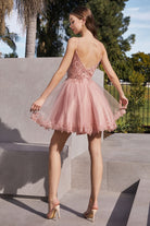 SHORT A-LINE LACE & TULLE DRESS-smcdress