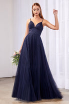 A-line tulle dress; sweetheart neckline, pleated finish-smcdress
