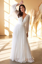 Pleated Chiffon Gown-smcdress