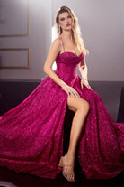 Glitter Ball Gown w/ Lace-Up Corset-smcdress