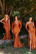 Sienna long satin evening dress
