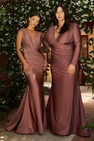 Fitted jersey gown with stretch-smcdress