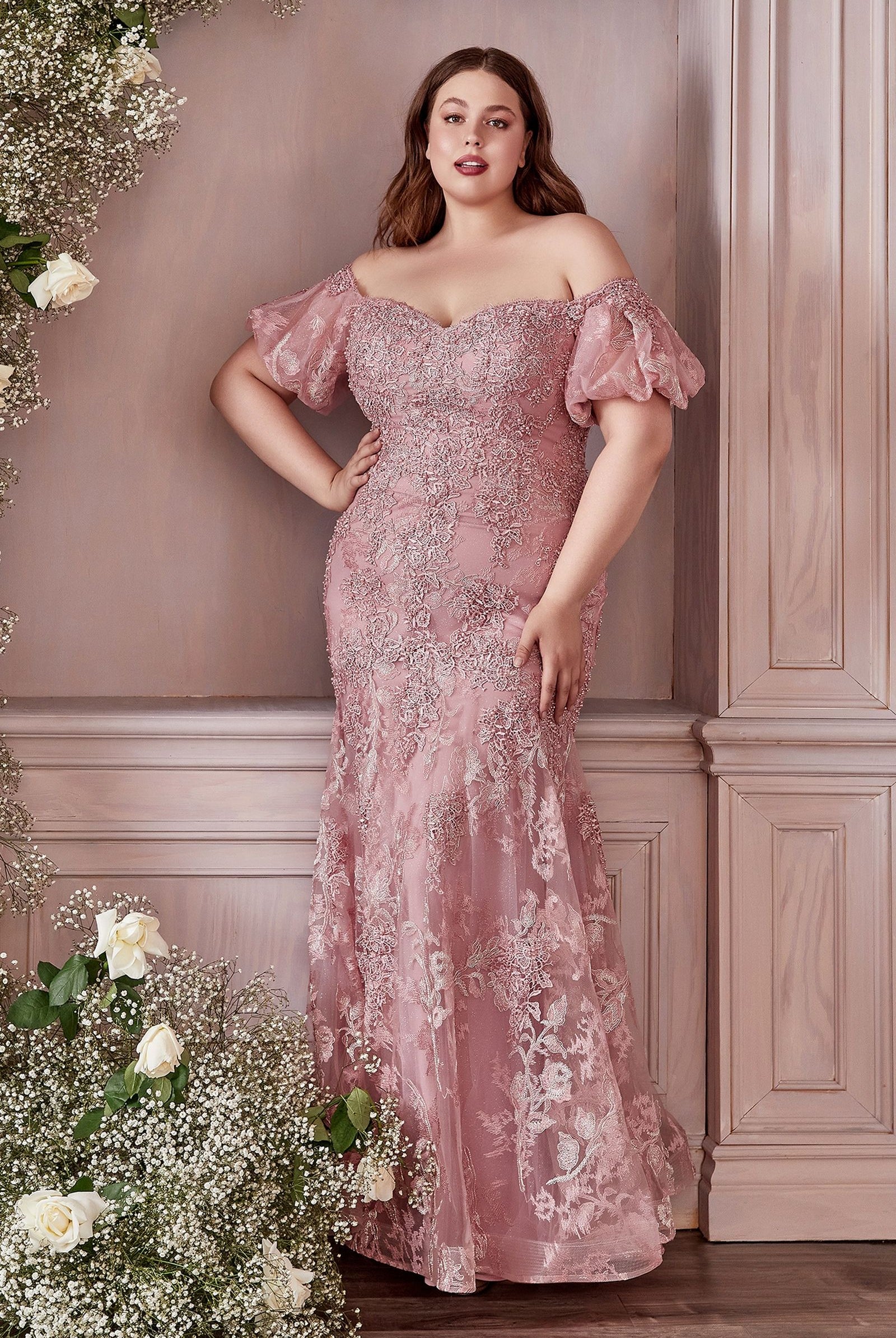 Off-the-shoulder Gown-smcdress